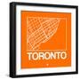 Orange Map of Toronto-NaxArt-Framed Premium Giclee Print
