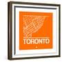 Orange Map of Toronto-NaxArt-Framed Premium Giclee Print