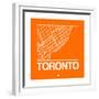 Orange Map of Toronto-NaxArt-Framed Premium Giclee Print