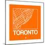 Orange Map of Toronto-NaxArt-Mounted Premium Giclee Print