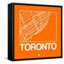 Orange Map of Toronto-NaxArt-Framed Stretched Canvas