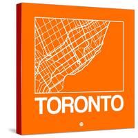 Orange Map of Toronto-NaxArt-Stretched Canvas