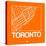 Orange Map of Toronto-NaxArt-Stretched Canvas