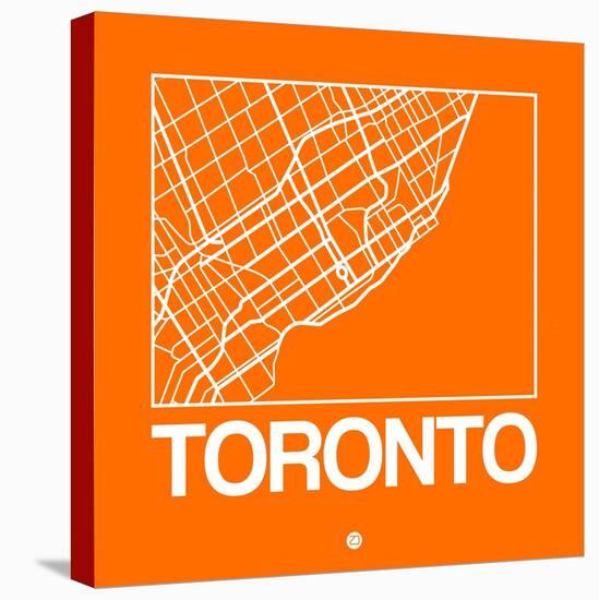 Orange Map of Toronto-NaxArt-Stretched Canvas