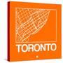 Orange Map of Toronto-NaxArt-Stretched Canvas