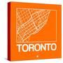 Orange Map of Toronto-NaxArt-Stretched Canvas