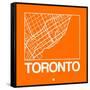 Orange Map of Toronto-NaxArt-Framed Stretched Canvas