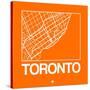 Orange Map of Toronto-NaxArt-Stretched Canvas