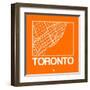 Orange Map of Toronto-NaxArt-Framed Art Print