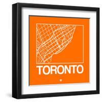 Orange Map of Toronto-NaxArt-Framed Art Print