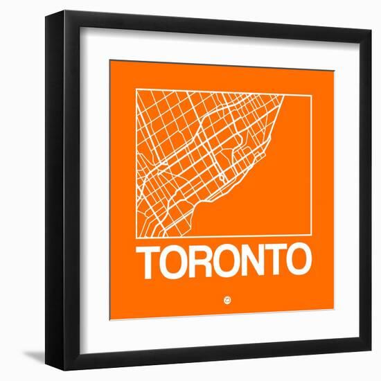 Orange Map of Toronto-NaxArt-Framed Art Print