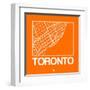 Orange Map of Toronto-NaxArt-Framed Art Print