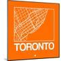 Orange Map of Toronto-NaxArt-Mounted Art Print