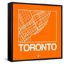 Orange Map of Toronto-NaxArt-Framed Stretched Canvas