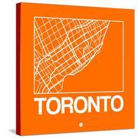 Orange Map of Toronto-NaxArt-Stretched Canvas