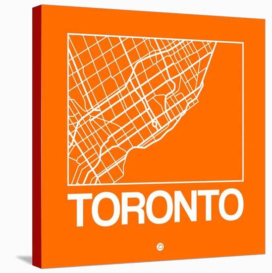 Orange Map of Toronto-NaxArt-Stretched Canvas