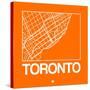 Orange Map of Toronto-NaxArt-Stretched Canvas