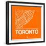 Orange Map of Toronto-NaxArt-Framed Art Print