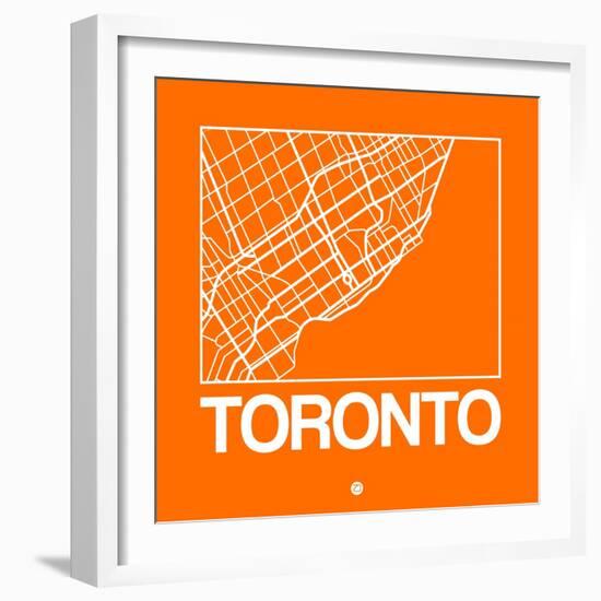 Orange Map of Toronto-NaxArt-Framed Art Print