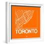 Orange Map of Toronto-NaxArt-Framed Art Print