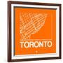 Orange Map of Toronto-NaxArt-Framed Art Print