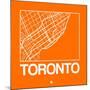 Orange Map of Toronto-NaxArt-Mounted Art Print