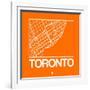 Orange Map of Toronto-NaxArt-Framed Art Print