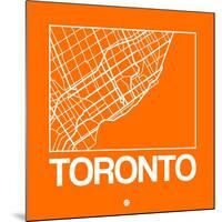 Orange Map of Toronto-NaxArt-Mounted Art Print