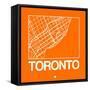 Orange Map of Toronto-NaxArt-Framed Stretched Canvas