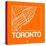 Orange Map of Toronto-NaxArt-Stretched Canvas