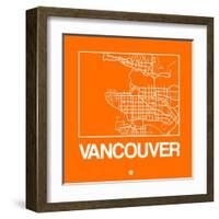 Orange Map of Vancouver-NaxArt-Framed Art Print