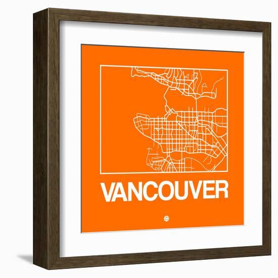 Orange Map of Vancouver-NaxArt-Framed Art Print