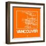 Orange Map of Vancouver-NaxArt-Framed Art Print