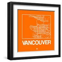 Orange Map of Vancouver-NaxArt-Framed Art Print