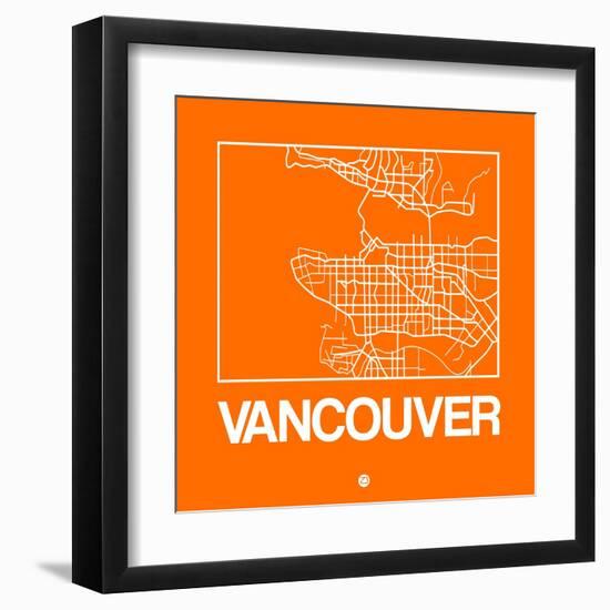 Orange Map of Vancouver-NaxArt-Framed Art Print