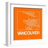 Orange Map of Vancouver-NaxArt-Framed Art Print