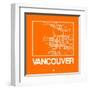 Orange Map of Vancouver-NaxArt-Framed Art Print