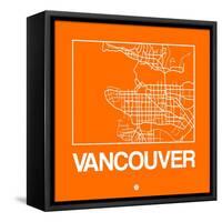 Orange Map of Vancouver-NaxArt-Framed Stretched Canvas