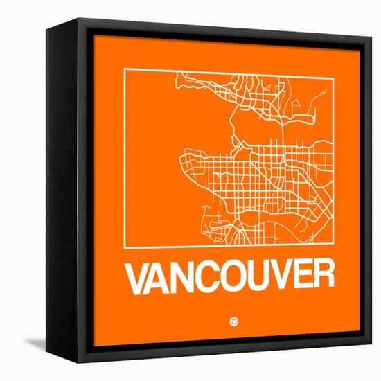 Orange Map of Vancouver-NaxArt-Framed Stretched Canvas