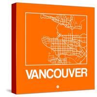 Orange Map of Vancouver-NaxArt-Stretched Canvas