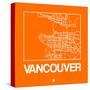 Orange Map of Vancouver-NaxArt-Stretched Canvas