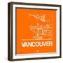 Orange Map of Vancouver-NaxArt-Framed Art Print