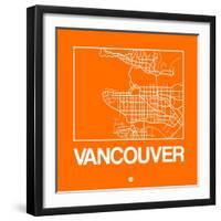 Orange Map of Vancouver-NaxArt-Framed Art Print