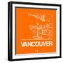 Orange Map of Vancouver-NaxArt-Framed Art Print