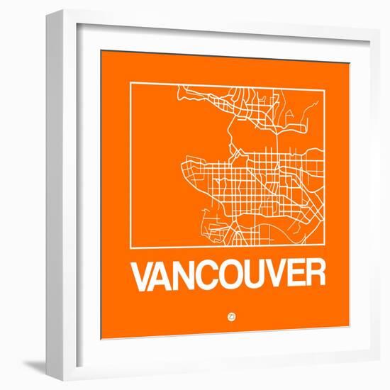 Orange Map of Vancouver-NaxArt-Framed Art Print