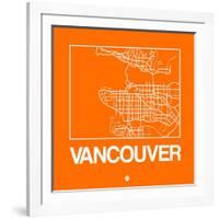 Orange Map of Vancouver-NaxArt-Framed Art Print