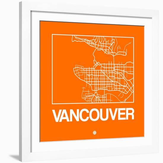 Orange Map of Vancouver-NaxArt-Framed Art Print