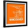 Orange Map of Vancouver-NaxArt-Framed Art Print