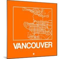 Orange Map of Vancouver-NaxArt-Mounted Art Print