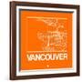 Orange Map of Vancouver-NaxArt-Framed Art Print